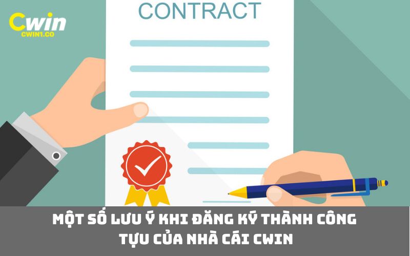 Một số lưu ý khi đăng ký thành công
